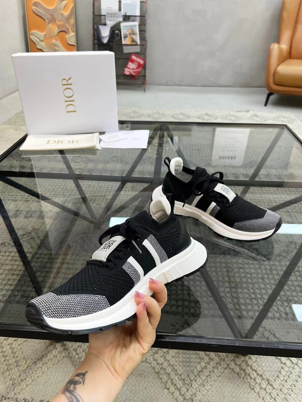Dior Knit Low-Top Sneakers
