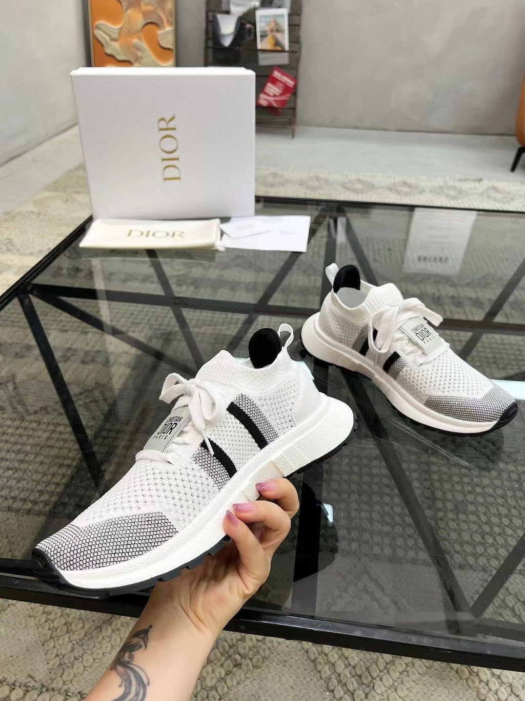 Dior Knit Low-Top Sneakers