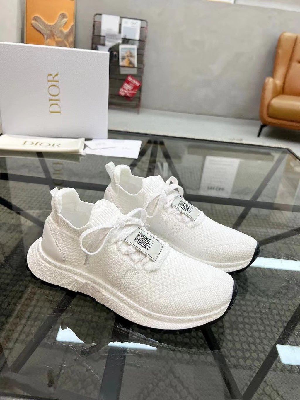 Dior Knit Low-Top Sneakers