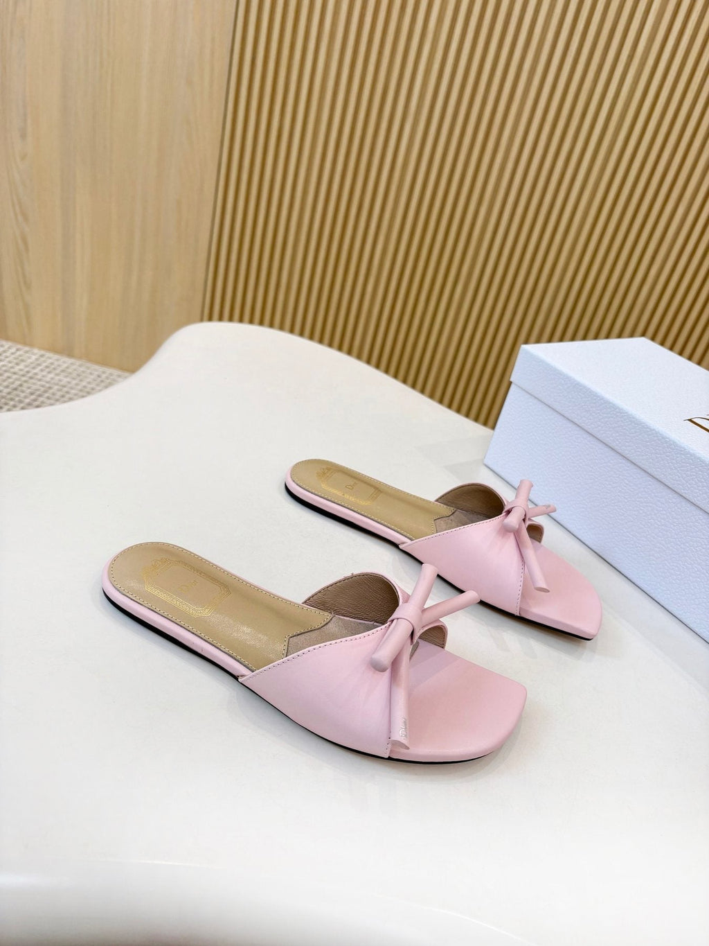 Dior Bow-Detail Slide Sandals