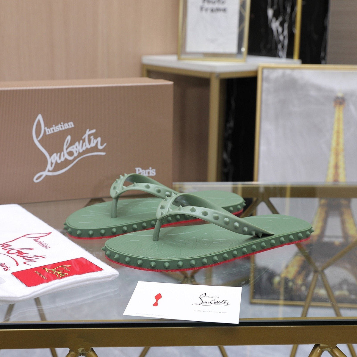 Christian Louboutin Studded Thong Flip-Flop Sandals
