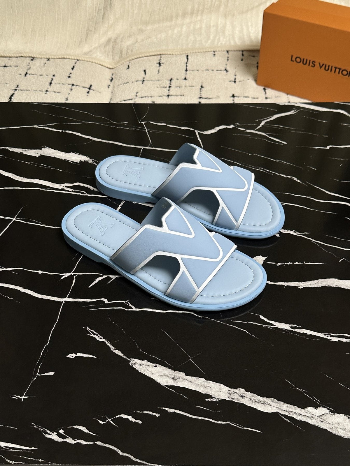 Louis Vuitton Men's V-Detail Slide Sandals