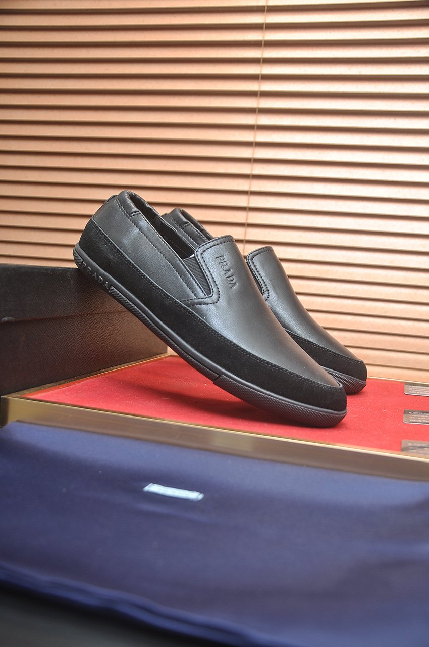 Prada Men's Smooth Slip-On Shoes