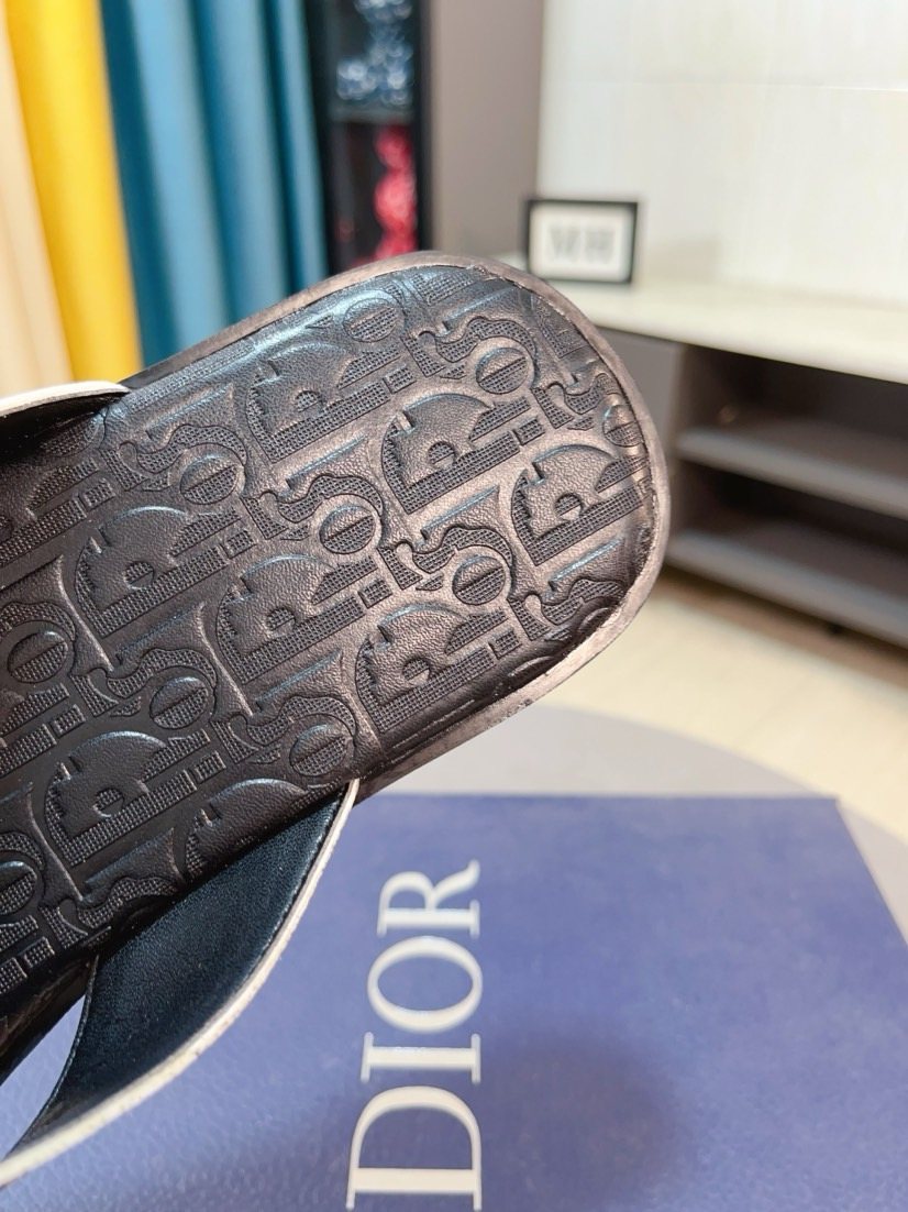 Dior Men's Cross-Strap Slide Sandals