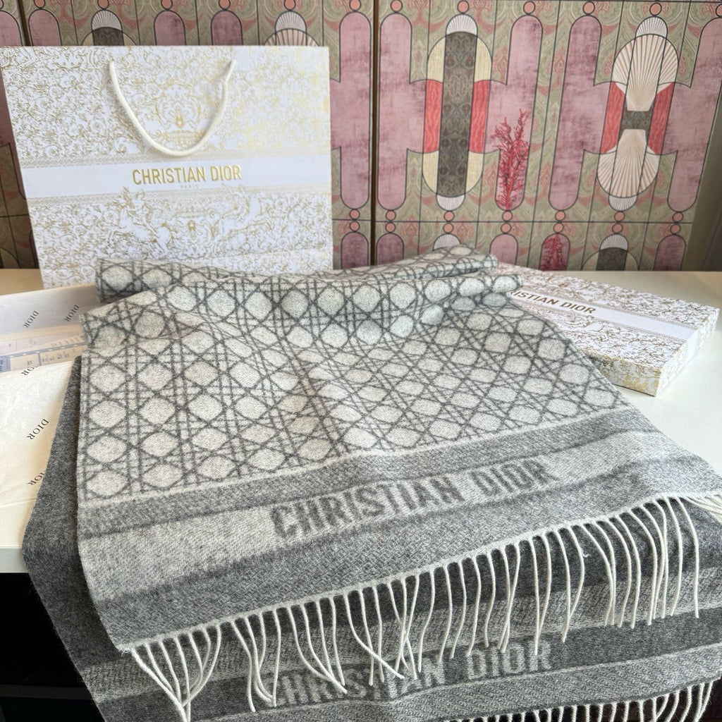Dior Geometric Fringed Scarf