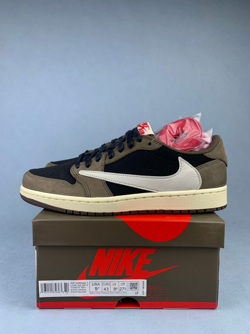 Air Jordan 1 Low Black-Brown Reverse Swoosh Unisex Sneakers CQ4277-001