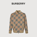 Burberry BBR Oversized Diamond Check Mixed Knit Zip-Up Cardigan Jacket