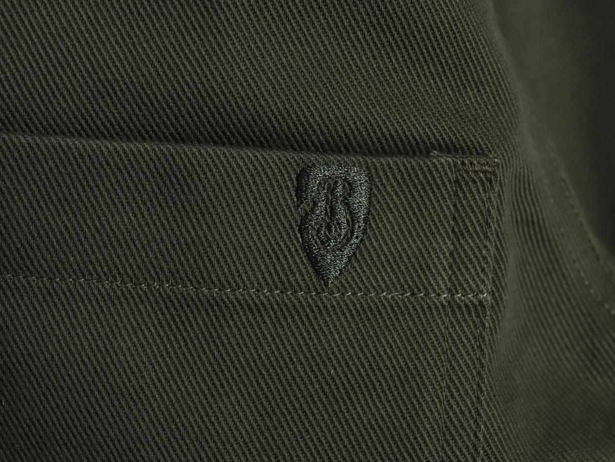 Burberry Shield-Detail Denim Shirt Jacket - Olive