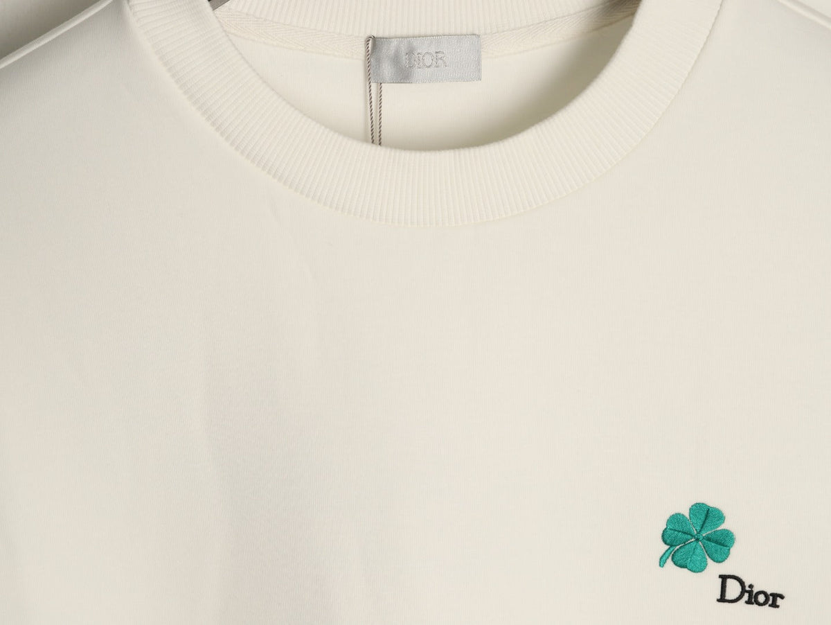 Dior 26FW Four-Leaf Clover Embroidered Crewneck Sweatshirt